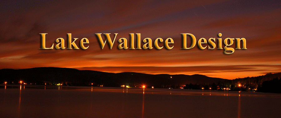 Lake Wallace Design Logo - Sunset over Lake Wallace - Canaan, VT