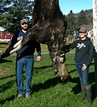 Guests Cheryl and Ben with their "Honeymoon Moose"