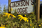 Sign welcoming guests to Jackson's Lodge (Click for larger image.)