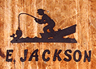 The welcoming nameplate on the porch of the Jackson family hunting and fishing camp on the shore of Little Averill Lake, about 5 miles west of Jackson's Lodge (Click for larger image.